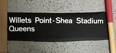 Willets Point Shea Stadium Queens Subway Sign Portion Of Roll 7 Train Nyc Mta • $59