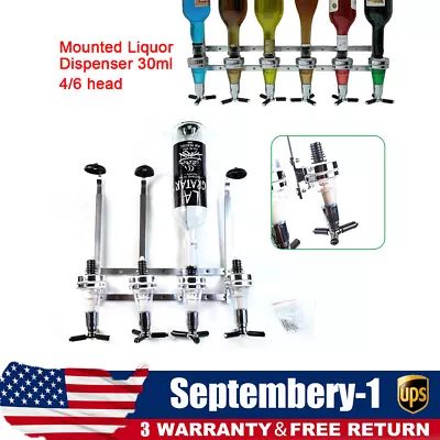 6 Bottle Liquor Dispenser Alcohol Drink Bar Beverage Whiskey Shot Stand Home • $35