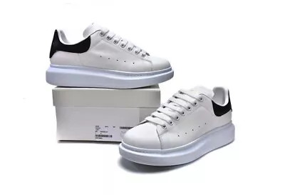 Alexander McQueen Sneakers Black Velvet Men's Small White Shoes Size 8-12 • $310