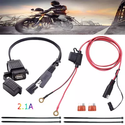 Waterproof SAE To USB Charger / Adapter For Motorcycle Cable Phone GPS Tablets • $11.25