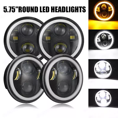 4PCS Black 5 3/4 5.75  Round LED Headlights Headlamp Hi/Lo Beam DRL Turn Signal • $159.99