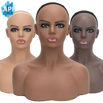 18  Realistic Mannequin Wig Head Manikin Shoulder Bust Stand Display Hair DB7645 • $42.99