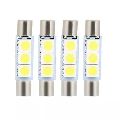 4X White LED ST6-5050-3SMD 29mm B6LED Fuse Visor Vanity Mirror Light Bulbs • $6.18
