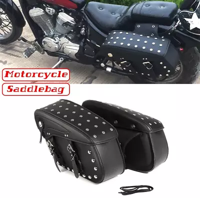 Motorcycle PU Side Saddle Bags For Yamaha Virago XV 250 500 535 700 750 920 1100 • $118.86