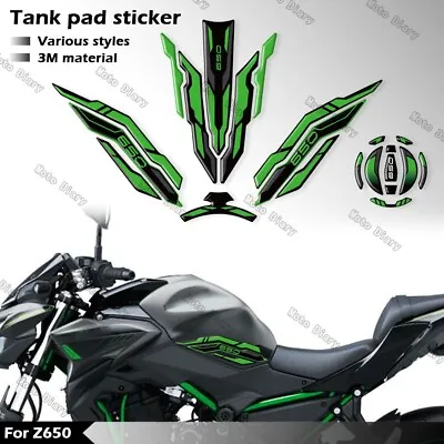 3D Fuel Tank Pad Sticker Set Protection Decals For Kawasaki Z650 Moto • £34.79