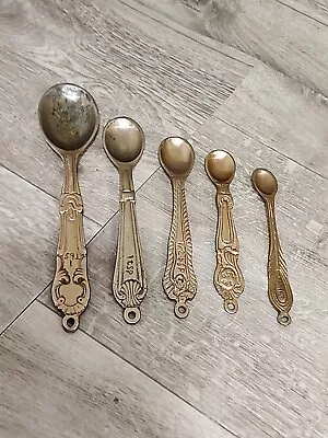 Anthropologie Brass Measuring Spoons Vintage • $18