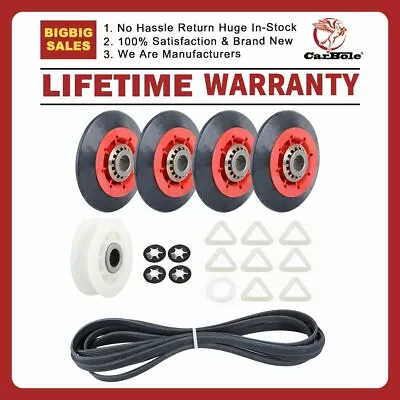 Rollers Pulley+ Belt + Wheel Dryer Repair Kit For Whirlpool Sears Kenmore Maytag • $21.99