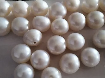 Nat Cultured Freshwater Pearl Grade AAA Half Drilled 9-9.5x6.5mm  5 Sets • £9.46