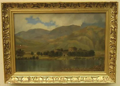 W.J. BROWN Original OIL PAINTING Inverlochy Castle Scotland FRAMED 17  X 12 1/4  • $299.95