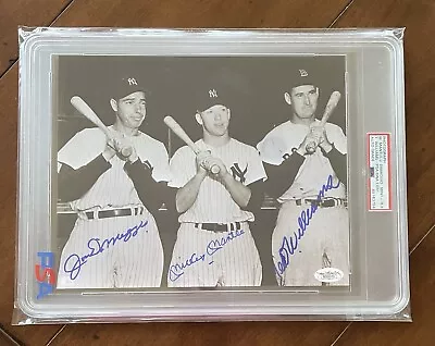 Mickey Mantle Ted Williams Joe DiMaggio HOF Signed 8x10 PSA/DNA 9.5 AUTO JSA • $2000