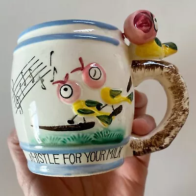 MCM Children's Whistle For Your Milk Mug. Birds. Vintage. Ceramic. Japan. Spring • $23.99