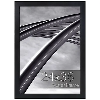 24x36 Black Poster Frame Wall Hanging For Large Pictures Movie Art-Plexiglass • $34.99