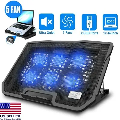 Upgrade Laptop Cooling Pad Slim Stand 12 -18  Notebook PC Led Quiet Cooler Fans • $20.74