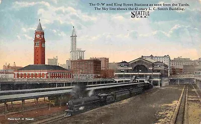 Railroad Depot O W King Street Stations Train Seattle Washington 1910c Postcard • $7.50