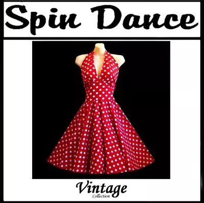 50s Spin Dance Vintage Style Rock N Roll Rockabilly Full Circle Dress Red Polka • $69.99