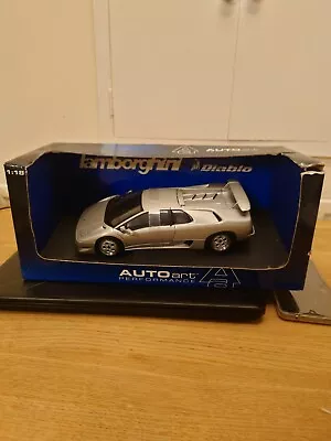 £51 • Buy Autoart 1/18 Scale Model Car 70071 - Lamborghini Diablo Coupe - Silver