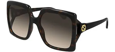 £176.80 • Buy Gucci GG0876S-002-60mm Women Square Oversized Sunglasses Havana Brown Gradient