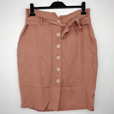 $34.90 • Buy Forever New Size 16 Paper Bag Waist Skirt Preppy Linen Blend Matching Tie/Belt
