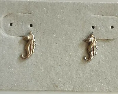 Vintage Sterling Silver Seahorse Earrings • $5.99