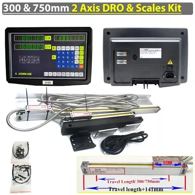 Digital Readout 12  & 30  Linear Scale W/ DRO 2 Axis Kit For Bridgeport Mill • $199.99