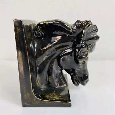 Vintage Horse Head 1960s Mid Century Ceramic Metallic Book End Single Bookend • $25