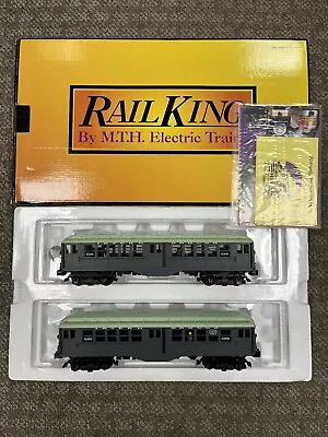 + MTH O RailKing Metropolitan Two Tone 2-Car Lo-V Add On Non-Powered Subway Set • $295