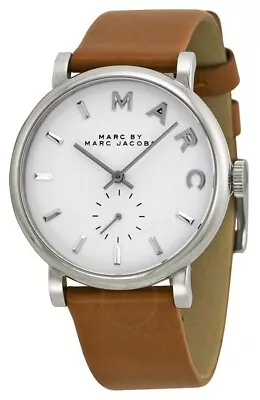 Marc By Marc Jacobs Baker White Dial Brown Strap Women's Watch MBM1265 • $124.95