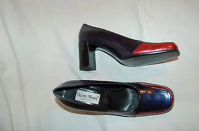 Valmy Moda Womens Shoes Size 37 M Leather Purple And Red Pump Heels Ladies Work • $24.99