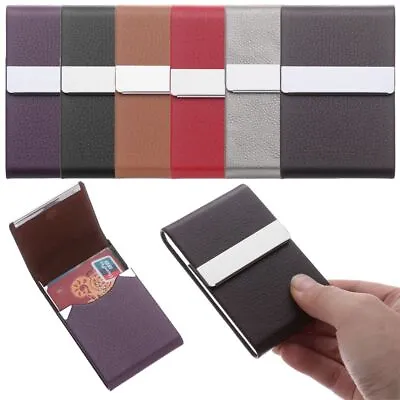 £4.89 • Buy Leather Business Card Holder Name Card Holder Credit Card ID Case Slim Pocket