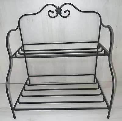 Longaberger Black Wrought Iron SMALL BAKER'S RACK 2-Tier Pre-Owned • $25