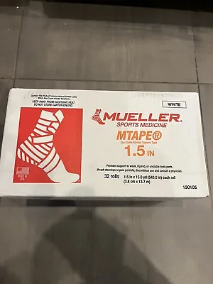 Athletic Tape 1.5 Inches X 15 Yards. 32 Rolls White  Full Sealed Case (Mueller) • $55