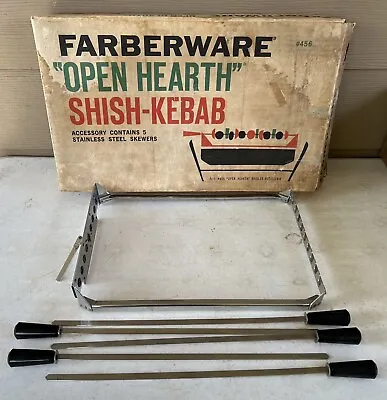 Farberware Open Hearth Shish-Kebab Accessory #456 With 5 Skewers NOS Open Box • $39.99