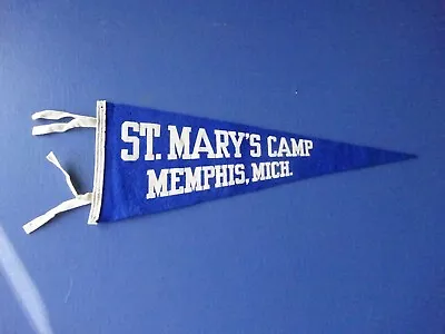 17 Inch Vintage Felt Pennant St Mary's Camp Memphis Mich. • $29.99