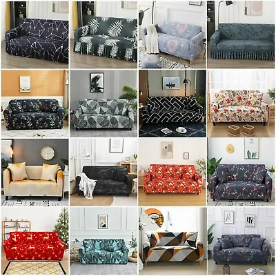 Sofa Cover 1 2 3 4 Seater Lounge Slipcover Protector High Stretch Couch Cover AU • $19.80