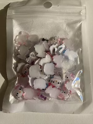 60 Pcs Nail Charms Cute Resin  3D Nail Art Supplies Kawaii Hello Kitty • $9.97