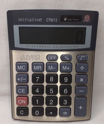 £4.99 • Buy Jumbo Display Calculator Dual Power CT9213 Initiative Electronic 14cm X 10cm