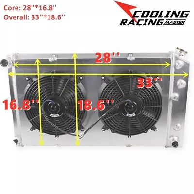 3 ROW Aluminum Radiator Shroud Fans For 1968-77 El Camino Malibu Monte Carlo • $195