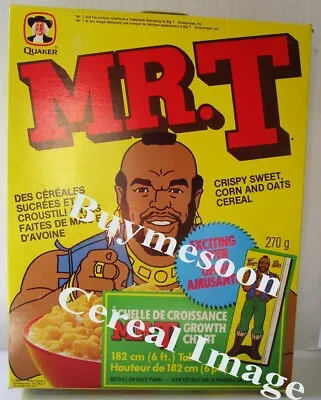 Mr T Cereal Box RARE Original Canadian Variant 1984 Quaker Growth Chart  • $280