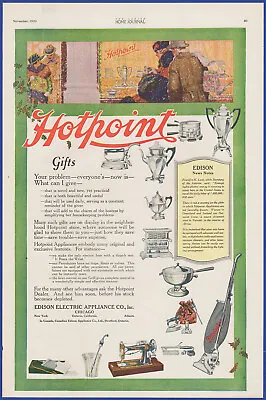 Vintage 1920 HOTPOINT Appliances Christmas Gifts Edison Electric 1920's Print Ad • $19.95
