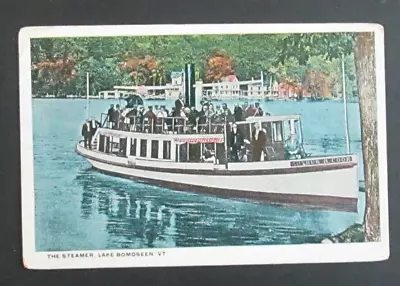 The Steamer Lake Bomoseen VT Unposted Pre Linen Postcard • $2