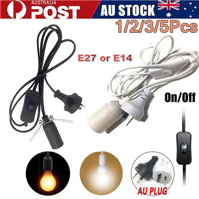 E27/E14 Power Cable Cord With Switch Pendant Lamp Light Bulb Holder Socket Base • $22.89