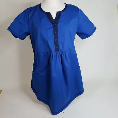 Butter-Soft Brand Blue Maternity Stretch Scrubs Top Size Small • $16.75