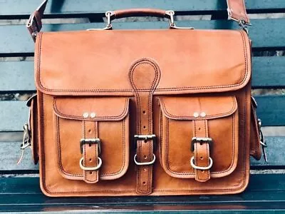 Best Men's Laptop Briefcase Vintage Leather Messenger Shoulder Bag • $89.91