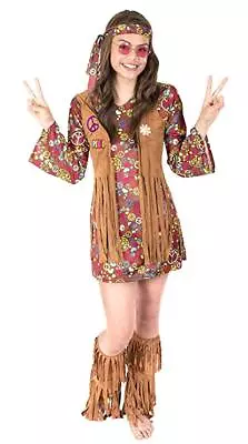 $29.99 • Buy Love N Peace Hippie Costume 60s 70s Halloween Costume Dress Headband Kids 4-6