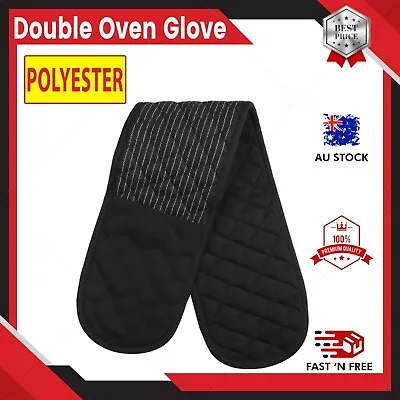 Black Double Oven Glove Double Ended Oven Mitt Kitchen Gloves Pot Holder • $6.85
