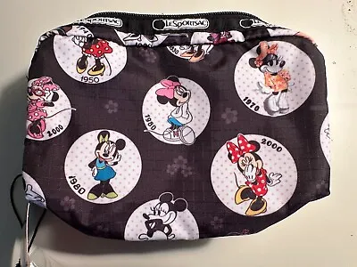 Disney LeSportsac Black Celebrate Minnie Mouse Cosmetic Case Bag NWT • $26