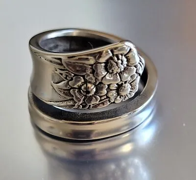Stainless Steel Spoon Ring Sunflower - Silver Finish 18mm Spoon Ring • $13.95