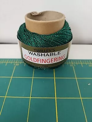 £3.25 • Buy Twilleys Washable Goldfingering 25g Green Metallic Crochet Yarn Shade 51