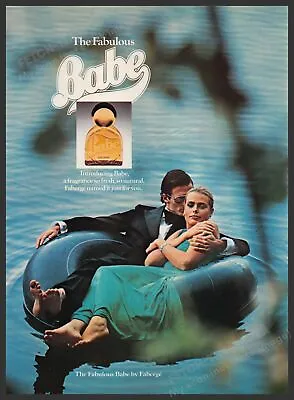 Faberge Babe Fragrance 1970s Print Advertisement Ad 1977 Couple Tube Water • $11.99