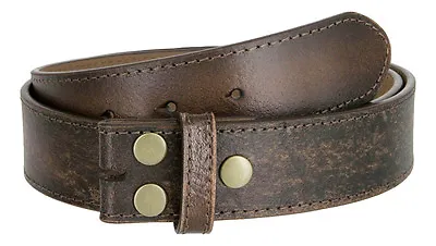 Vintage Style Dark Brown Genuine Leather Belt Strap 1-1/2 (38mm) Wide With Snaps • $9.97
